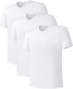 DAVID ARCHY Vyrų apatiniai marškiniai kompaunduota medvilnė T-Shirt Minkštas Moisture- Wicking Underware Crew Cack arba V Neck Tees 3 Pack