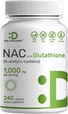 DEAL supplEMENT NAC Addition (N-AcetylCysteine) 1 000 mg per Servant sumažintu Glutatione, 240 kapsulių - Antioksidantas parama imuninės sveikatos, plaučių, & kepenų funkcija