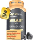 Herbtonics Shilajit for Men & Women with Ashwagandha, Korean Red Ginseng, Rhodiola Rosea, Ginkgo Biloba, Tongkat Ali | Fulvic Acid & Trace Minerals for Stamina & Immunity | 60 Vegan Capsules