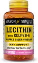 MASON NATURAL Lecithin with Kelp, Vitamin B6 & Apple Cider Vinegar, Dual Action Formula, 100 Softgels