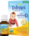 Ddrops Organic Baby 400 TV 90 lašai - Vitaminas D Teeth & Bone Health palaikymas. Nr Konservantai, Nr cukraus, Non- GMO, Alergy- Friendly - Pakuotėje po 2