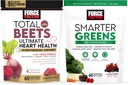 Bundle of Force Factor Total Beetts Ultimate Heart Health Blood Pressure Support Chews with CoQ10, 60 Soft Chews + Smarter Greens Superfood Chews, to Support Digestion, 60 Minkšti Chews