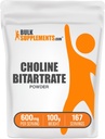 BulkSupp. com Cholino bitartrato milteliai - Cholino papildai - Neflavored & Gluten Free, 600 mg vienam servingui, 100g (3,5 oz) (pakuotė 1)