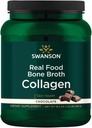 Swanson Real Food Bone Broth Collagen - Chocolate 19.5 oz Pwdr