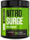 Jacked Factory NITROSURGE Pre Workout Supplement - Endless Energy, Instant Strength Gains, Clear Focus and Intense Pumps - NO Booster & Powerful Preworkout Energy Powder - 30 Servings, Black Cherry