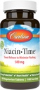 Carlson Niacine - Time 500 mg, Vitaminas B-3, Išleistas į apyvartą, 100 tablečių