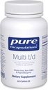 Pure Encapsulations Multi T / D - Multivitaminų ir mineralų papildai - Dienos sveikatingumui, širdies ir kraujagyslių ir imuninei sveikatai * - Turtingas vitaminais ir mineralais - Gluten Free & Vegetarian - 60 Kapsules