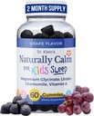 Dr. Klein 's natūraliai Calm Gummies vaikams - su magnio glicinato, Linden & Vitaminas A raminantis vaikams Age 5 + - Vitaminai pagalba miego - Ramunėlių gummies - Calm Chews - Vynuogių salotos nemokamai 60ct