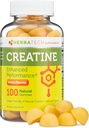 Kreatino monohidratas Gummies vyrams ir moterims (100 skaičius, didelis butelis dydis, 5000 mg) Natūralus Chew urmu Dydis Pagaminta JAV