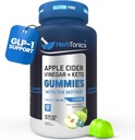 Herbtonics Keto Apple Cider Vinegar Gummies | Digestion & Detox | GLP-1 Support | Sugar Free BHB Advanced Formula for Keto Support - Raw ACV with The Mother - 60 Vegan ACV Gummies