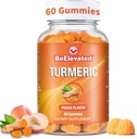 Curcumin Turmeric Gummies - Extra stiprumo 2000mg 8: 1 ekstraktas Turmeric Addition Gummies with Black Pepper & Ginger - Vegan Non-GMO Joint Support Chewables - Persikų skonio, 60 Count