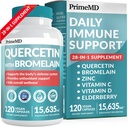 28-in-1 Quercetinas su Bromelaino priedas Dienos imuninės gynybos parama - Quercetinas su vitamino C ir cinko suaugusiems praturtintas vitamino D ir elnių (120ct)