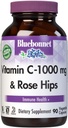 Bluebonnet mityba Vitaminas C- 1000 mg plius Rose HIPS Daržovių kapsulės, imuninei sveikatai, antioksidantas apsauga, Sojos nemokamai, Gluten Free, Non- GMO, Kosher, Pieno nemokamai, Vegan, 90 Count