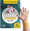 AVEELA Sleepy lipdukai Melatoninas nemokamai vaikams ir suaugusiems (30 pakuotė) Miego pleistrai vaikams, Gamtos ir cukraus nemokamai.