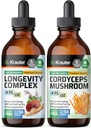 BIO KRAUTER Ilgesnės trukmės grybų tirštinimas 4 Fl. Oz. & Cordyceps Mushroom tinktūra 4 Fl. Oz.