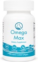 Omega Max - 60 Ct Enteric Coated, No Burp Fish Oil I Omega-3 EPA DHA priedas I širdis, Vizija, smegenys ir imuninė parama, 2000mg / service