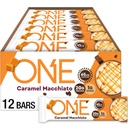 ONE Coffee Shop Caffeined Proteinų Barai, Caramel Macchiato, Gluten Free su 20 g baltymų ir 65mg kofeino energijos, Pantry Staples, 2.12 oz (12 Count), Packaging May Vary