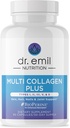 DR. EMIL NUTICION Women 's Multi Collagen Pills ® 124; Collagen papildai ® 124; parama Plaukų, odos, nagų ir sąnario, ® 124; hidrolizuotas Collagen papildai ® 124; tipai I, II, III, V & X ® 124; 90 kapsulės