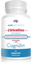 Pure Nootropics - CDP Choline (Citicoline) Capsules 300 mg Capsules SmithKline 124; 60 Veg Cap Value Pack ® 124; Palaiko kognityvinę funkciją ir veikimą, atmintį, dėmesingumą ir smegenų sveikatą 124; biologiškai prieinamą Cognizin