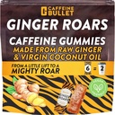 Ginger Roars - Caffeine Ginger Chews - 12 Caffeine Candies Each 33mg Caffeine with a Delicious Natural Honey Ginger Flavour & Fiery hint. Plant Based Energy Shots, a Vegan Healthy Snack for Adults.