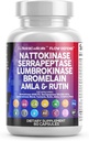Nutracular Nattokinazine 4000 FU Serrapeptazė 120000 SPU Lumbrokinazės enzimų papildymas Bromelain Papain Papaya Enzymes Rutin ekstraktas Amla Magnis Vitaminas B6 & VIT C kapsulės