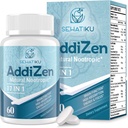 17- in-1 smegenų priedas atminčiai ir fokusui 124; natūrali nootropics smegenų papildas smegenų pažinimo, energijos 124; High Absorption124; L-Theanine, Phytonutrient Blend ir vitaminai B6, B12 124; 60 tabletės