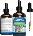 Pet Wellbee Thyroid Support Gold for Cats - Sveikos skydliaukės liaukų funkcija Katės, Normalus metabolizmas, Bugleweed, Lemon Balm - Veterinarian- Formuotas žolinis priedas 4 fl oz (118 ml)