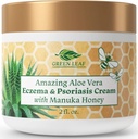 Manuka Honey Eczema Cream Moisturizing Lotion Treatment for Psoriasis Relief - Itchy, Dry Skin Rash Ointment - Soothing Moisturizer for Baby, Kids, Adults - High Strength Body & Face Cream 2oz