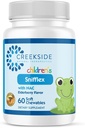 Creekside Naturals Snifflex, Vaikų sinusas ir kvėpavimo palaikymo, Šeivamedžio uogų imuninės sveikatos, Pediatras suformuluotas su NAC, Quercetin & Bromelan, Zero Sugar, Vegan, 60 Minkšti kramtukai