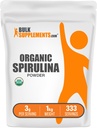 BulkSupples.com Organic Spirulina milteliai - maisto produktai, žali Spirulina milteliai, žolelių priedas - Vegan- Friendly, 3g per Serving, 1kg (2,2 lbs) (pakuotė 1)