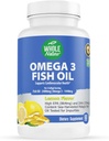 Omega 3 Žuvų taukų papildai, Maksimalus stiprumas 2400 mg Omega-3, 1440mg Žuvų taukai, EPA DHA riebalų rūgštys, Širdies sveikata, Vizija, Akių, smegenų, Imuninė parama moterims ir vyrams. Natūralus citrinos skonio, 60 ct (1)