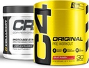 Cellucor Pre Workout & Creatine Bundle, C4 Originalūs prieš treniruotę milteliai, vaisių punch, 30 Servings + Cor Performance Kreatino milteliai, 72 Servings