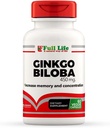 Full Life Ginkgo Biloba Capsules - Žolinių papildai - 60 Veggie kapsulių 450mg.