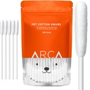 Medvilniniai šepetėliai šunims ir katėms - Cat & Dog Ausų Valymas Long Cotton Swab - Extra Long Stick, Cat & Dog Ausų Valymo rinkinys šuniukams ir gyvūnams augintiniams, Daugiafunkciniai medvilnės šepetėliai ausims (100 bps)