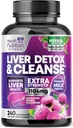 Švelnus kepenų Cleanse Detox & remonto formulė - Išplėstinė kepenų paramos papildas su Silymarin Milk Thistle, Dandelion šaknis, Artichoke ekstraktas, Turmeric, Choline, & Beetroot - 240 Veggie Capsules