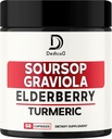 11in1 Gravita Soursop Capsules - Garbanotos su šeivamedžio, turmerijos, imbiero, pieno Thistle, Sranberry & More - Parama teigiama nuotaika, imuninė sistema ir kūno valdymas