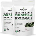 Organinės Chlorella tabletės 1 000 Grafas 124; Aukšto stiprumo sumaišius 124; Chlorofilo pylimai nuo 100% Pure Green Algae 124; Sulaužyta ląstelių sienelė Max Absorbcija 124; Veganas, Kosheris, Non- GMO