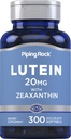 Pipecing Rock Lutein and Zeaksantino supplemento - 124; 20 mg Ş124; 300 Softgels - 124; Eye Vitaminas iš Marigold ekstrakto - 124; Non- GMO, Gluten - nemokamai