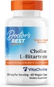 Gydytojo geriausias Choline L- Bitartrate (VitaCholine), Palaiko Prenatal Health & kepenų funkcija, Non- GMO, Gluten Free, Soy Free, Vegan 60 Veggie Caps