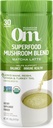 Om Mushroom Superfood Matcha Latte Blend - Žalioji arbata grybų milteliai su Lion 's Mane, Reishi, Chaga & Turkey Tail - Focus, Calm & Stress Support - 8.47 oz Canister (30 Servings)