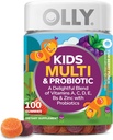 OLY Kids Multivitaminas & Probiotinė gumija, Digiminė parama, Vitaminai A, D, C, E, B, Cinkas, Chewable papildas, Berry Sfeor, 50 dienų tiekimo - 100 Skaičiavimas