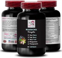 Berry Superfoods - RESVERATROL COMLEX - Galingi antioksidantai, Subalansuotas Gyvenimo būdas, Kvapioji energija, Acai Berry Stiprumas, Noni Blend, Berry Privalumai, Hidration Balance, Atnaujinimas 1 Butelis 60 Caps