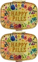 2 Pakuotės Vintage Pill Organizatoriai Metalo Retro Pilvo Dėžutės Mielos Pilvo Dėžutės Bylos Purse / Pocket Nešiojamasis Susitarimas laikyti vitaminus / Tylenol / papildai / Medus / Tabletė (Laimingos piliulės su veidrodžiu viduje)