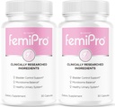(2 Pack) FemiPro Bopes Control Pills - Original FemiPro Capsules, Femi Pro Bopes Control Control support Addition, Probitic FemiPro Pills for General Health and Wellness Reviews, 60 Capsules 2 Months
