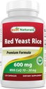 Geriausi Naturals Red Yeast Rice su CoQ10, 120 Capsules - Kardiovaskulinė Formulė Sudėtyje yra 600 mg Red Yeast Rice ans 30 mg CoQ10