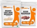 Bulksupments Organic Lion 's Mane Mushroom Extract + Reishi Mushroom Extract Bundle