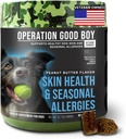 O.g.B. Operacija Geras berniukas - SRE: Oda / Coat / Alergija priedas gyvūnams augintiniams - 90 Count Minkšti Chews - 12.7 oz - Pagaminta natūralių ingredientų - Veteran Nuosavybės