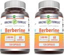Nuostabios formulės Berberine 1000mg vienam servicing capsules Addition - 124; Non GMO) 124; Gluten Free 124; Pagaminta JAV (120) 124; 2 Pack)