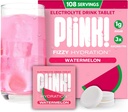 Plink! Fizzy Electrolyte tabletės suaugusiems & vaikams - Watermelon, 108ct - Dienos hidratacija su elektrolitų - Mažas cukraus, Vegan, Keto Friendly, Non- GMO