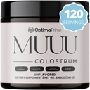 Optimalus Prime-MUUU galvijų kapotos papildas ir supermaisto milteliai Gut Health, Bloating, Imuninė parama, Plaukų, odos, ir nagų neskonio, 120 Paslaugos
